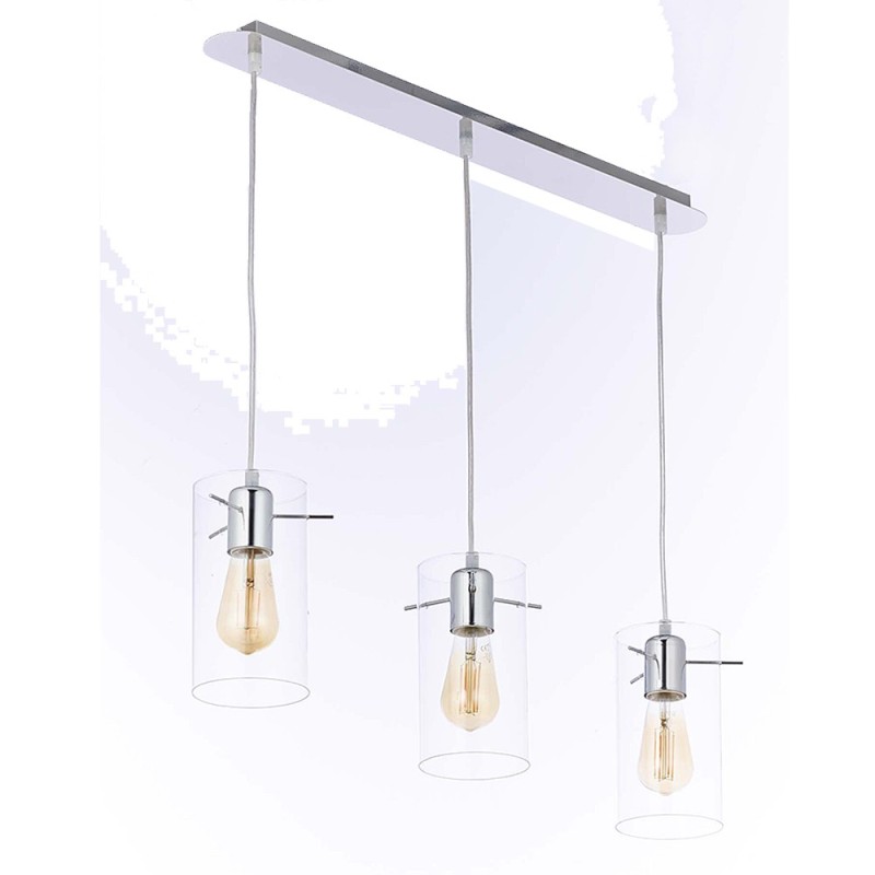 FIRENZE TRANSPARENT LAMPA WISZĄCA 3 PŁ CHROM  4208