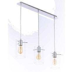 FIRENZE TRANSPARENT LAMPA WISZĄCA 3 PŁ CHROM  4208