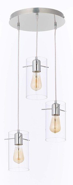 FIRENZE TRANSPARENT LAMPA WISZĄCA 3 PŁ CHROM KOŁO 4209