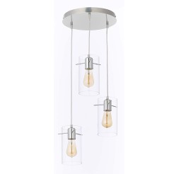 FIRENZE TRANSPARENT LAMPA WISZĄCA 3 PŁ CHROM KOŁO 4209