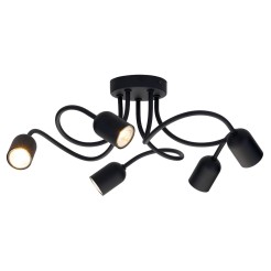 GRACJAN BLACK LAMPA SUFITOWA 5 PŁ GU 10 4396