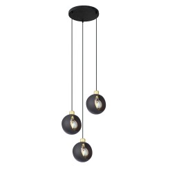 CYKLOP BLACK LAMPA WISZĄCA 3 PŁ KOŁO 2735