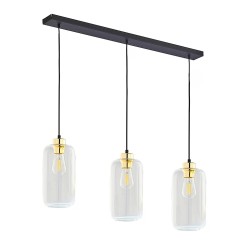 MARCO TRANSPARENT LAMPA WISZĄCA 3 PŁ LISTWA CZARNY 6037