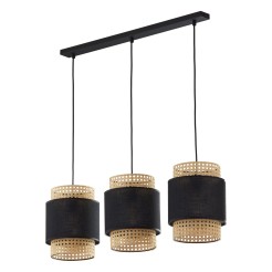 BOHO BLACK LAMPA WISZĄCA 3 PŁ LISTWA 6541