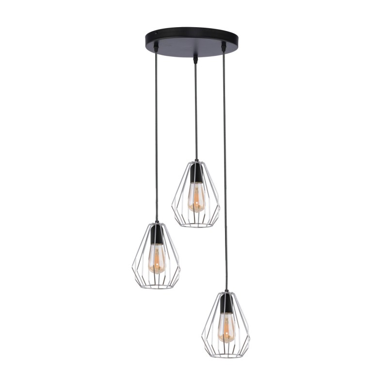 BRYLANT BLACK/CHROME LAMPA WISZĄCA 3 PŁ KOŁO  801