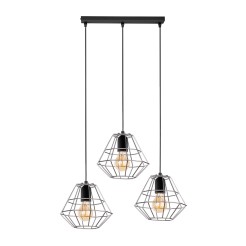 DIAMOND BLACK/CHROME LAMPA WISZĄCA 3 PŁ LISTWA 772