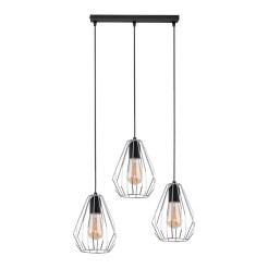 BRYLANT BLACK/CHROME LAMPA WISZĄCA 3 PŁ LISTWA 794