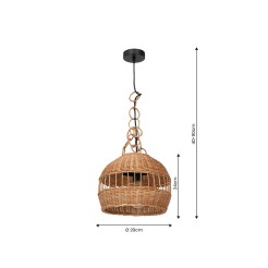 Lampa wisząca VIMINI NATURAL WOOD 1xE27 MLP7994