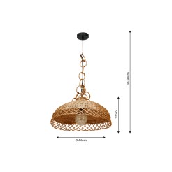 Lampa wisząca VIMINI NATURAL WOOD 1xE27 MLP7996