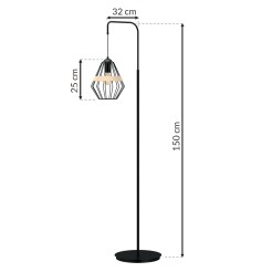 Lampa stojąca CLIFF BLACK 1xE27 MLP5528