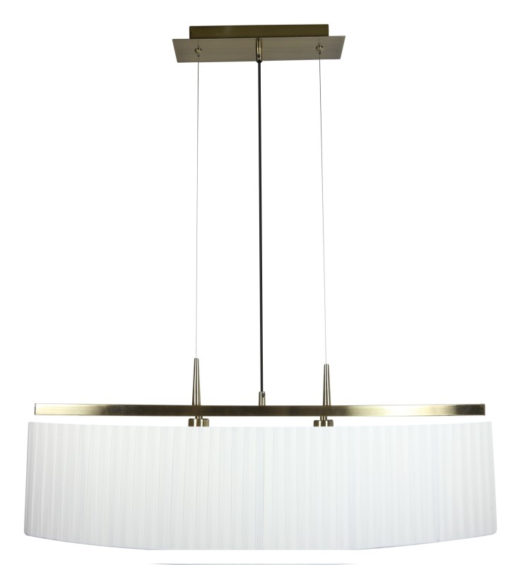 BERG LAMPA WISZĄCA 2X40W E14 PATYNA ABAŻUR BIAŁY 32-45171