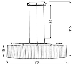 BERG LAMPA WISZĄCA 3X40W E14 PATYNA ABAŻUR BIAŁY 33-45188