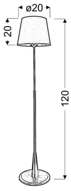 MILONGA LAMPA STOJĄCA 1X60W E27 PATYNA 51-53633