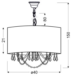 RUTI LAMPA WISZĄCA 40 3X40W E14 BEŻOWY 31-58690