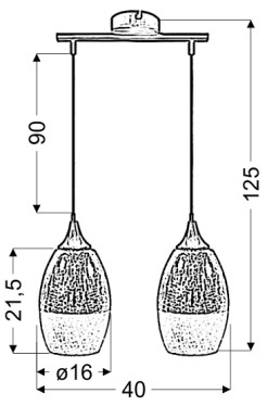 CELIA LAMPA WISZĄCA 2X60W E27 SREBRNY 32-51578