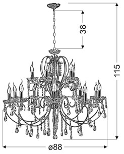 AURORA LAMPA WISZĄCA 10+5*40W E14  ZŁOTO 30-99801