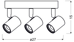 HALLEY LAMPA SUFITOWA PLAFON 3X4W LED BIAŁY 93-49544