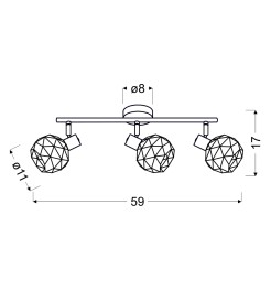 ACROBAT LAMPA SUFITOWA LISTWA 3X40W E14 CZARNY KLOSZ ZŁOTY 93-66640