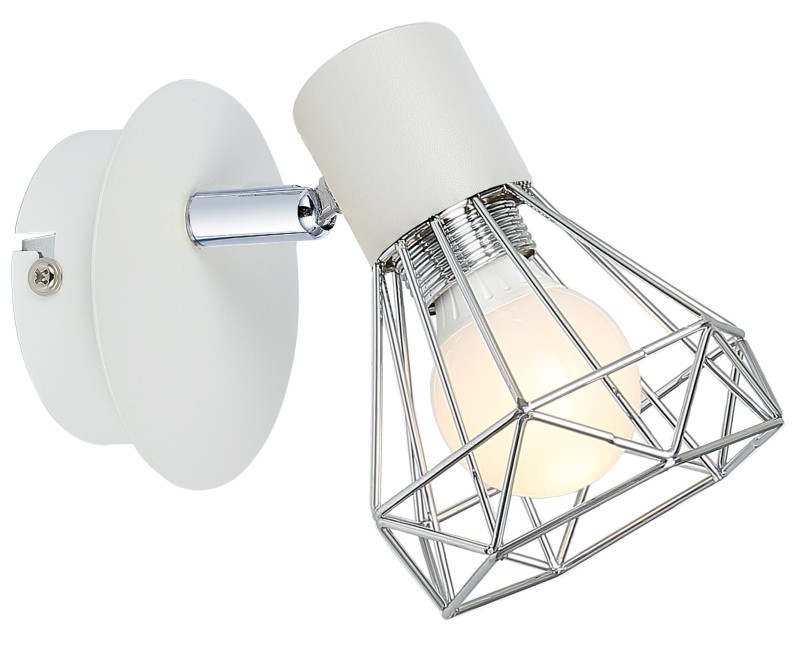 VERVE LAMPA KINKIET 1X40W E14 BIAŁY ABAŻUR CHROM 91-61331