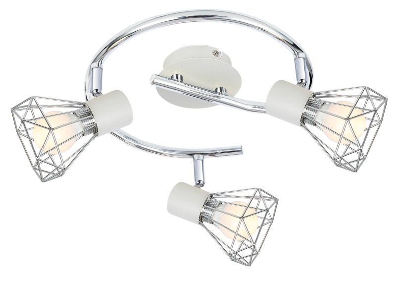 VERVE LAMPA SUFITOWA SPIRALA 3X40W E14 BIAŁY ABAŻUR CHROM 98-61355