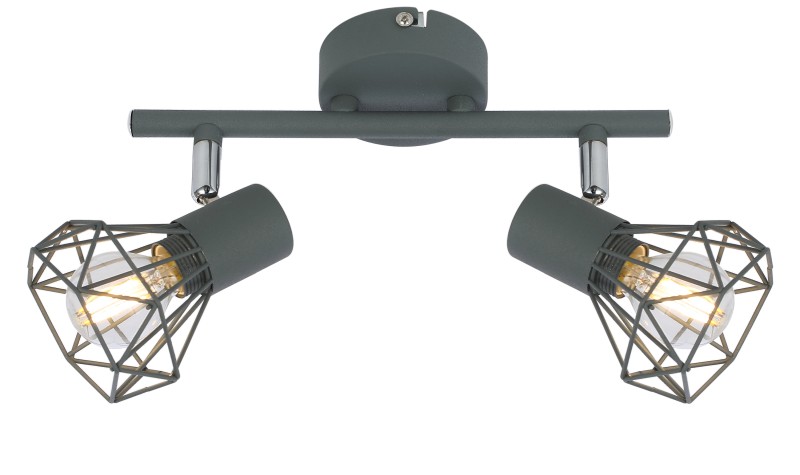 VERVE LAMPA SUFITOWA LISTWA 2X40W E14 MATOWY SZARY 92-60976