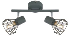 VERVE LAMPA SUFITOWA LISTWA 2X40W E14 MATOWY SZARY 92-60976