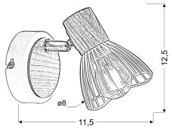 CHILE LAMPA KINKIET 1XMAX25W E14 BIAŁY + DREWNO 91-61614