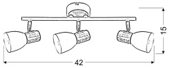 ANABEL 2 LAMPA SUFITOWA LISTWA 3XMAX25W E14 BIAŁY + DREWNO 93-61683