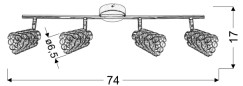 YORK LAMPA SUFITOWA LISTWA 4X40W G9 CHROM 94-00118