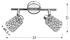 YORK LAMPA SUFITOWA LISTWA 2X40W G9 MOSIĄDZ (BŻ) 92-70104