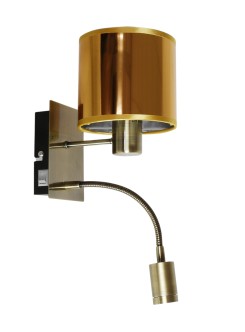 SYLWANA LAMPA KINKIET 1X40W E14 + LED Z WYŁĄCZNIKIEM PATYNA / ZŁOTY 21-52278