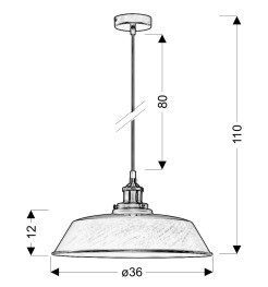 TILA LAMPA WISZĄCA 36 1X60W E27 KLOSZ WYSOKI  MIEDZIANY 31-31358