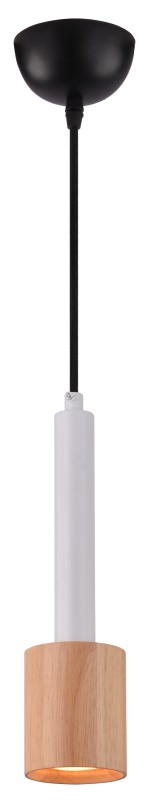 TANTAL LAMPA WISZĄCA 7,5CM 1X50W GU10 BIAŁY + DREWNO 31-58751