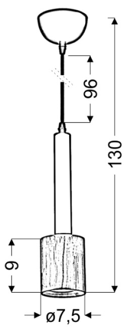 TANTAL LAMPA WISZĄCA 7,5CM 1X50W GU10 CZARNY + DREWNO 31-58768