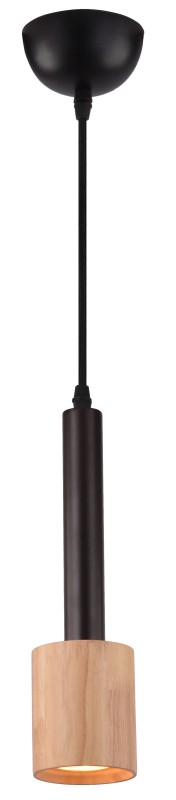 TANTAL LAMPA WISZĄCA 7,5CM 1X50W GU10 CIEMNA KAWA + DREWNO 31-58782