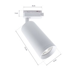 Zestaw Szynoprzewód 3 x Mica (GU10) + Prowadnica 1,5m - Biały ML8276