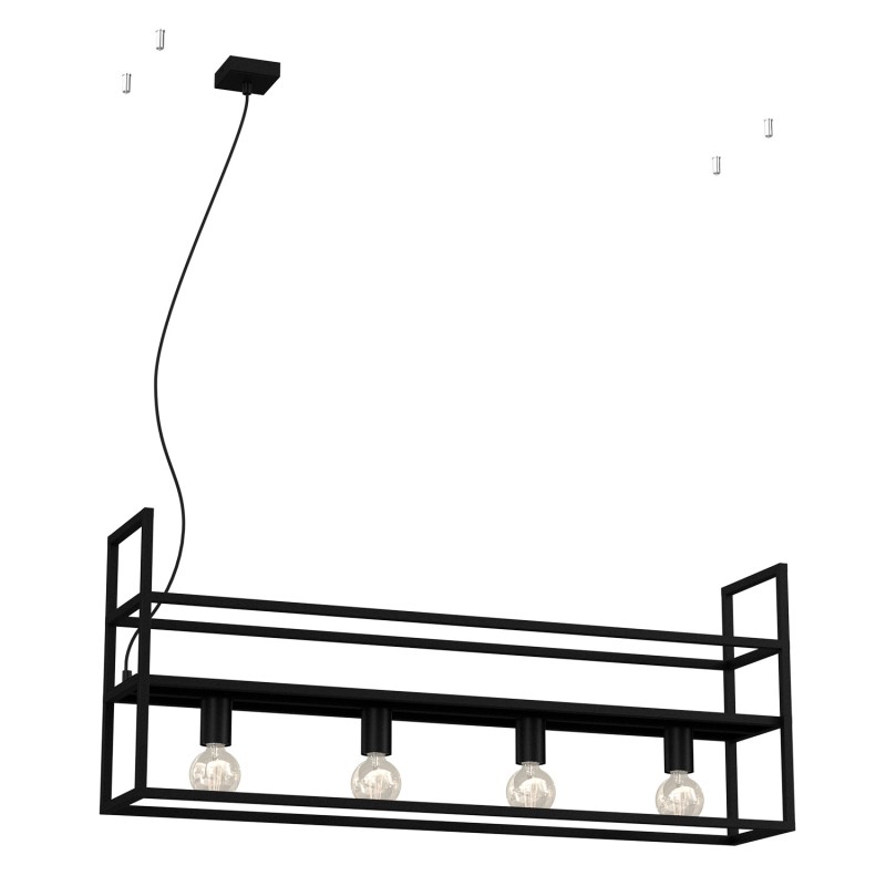 Ceiling hanging shelf with light black 4 1718