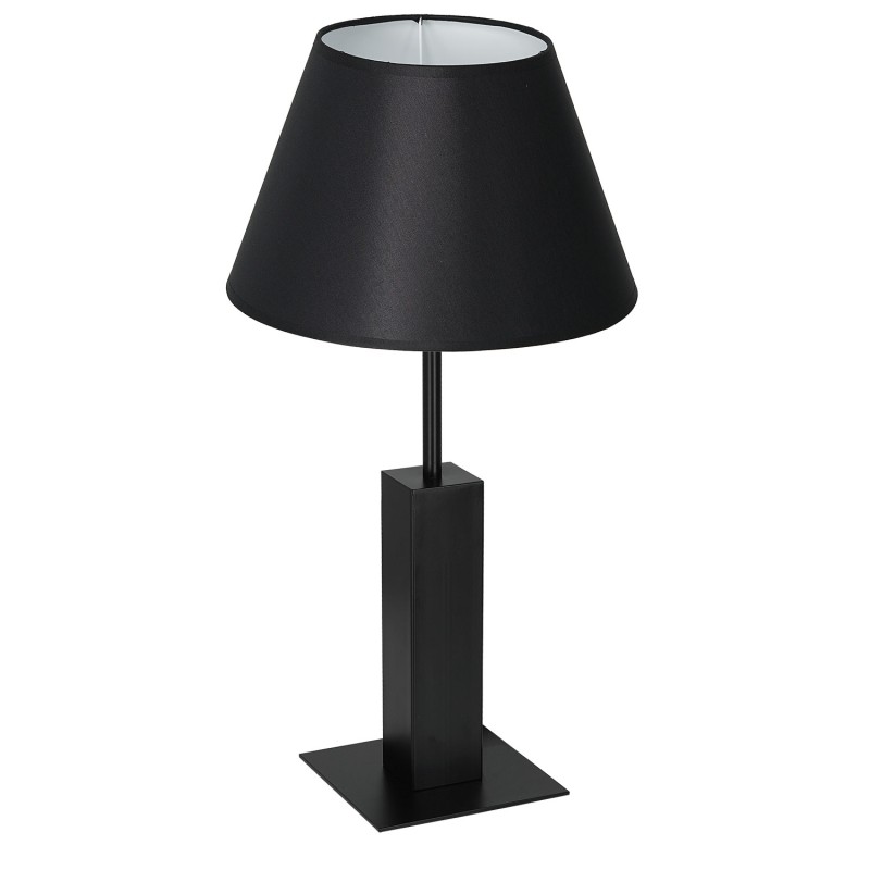 lampka gab. square column short, 1xE27 black/black-white cone shade 2917 3642