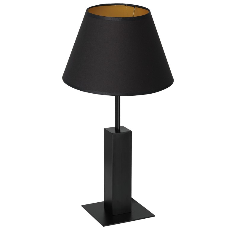 lampka gab. square column short, 1xE27 black/black-gold cone shade 2918 3643