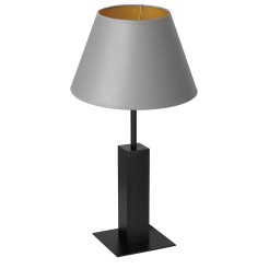 lampka gab. square column short, 1xE27 black/gray-gold cone shade 2919 3644