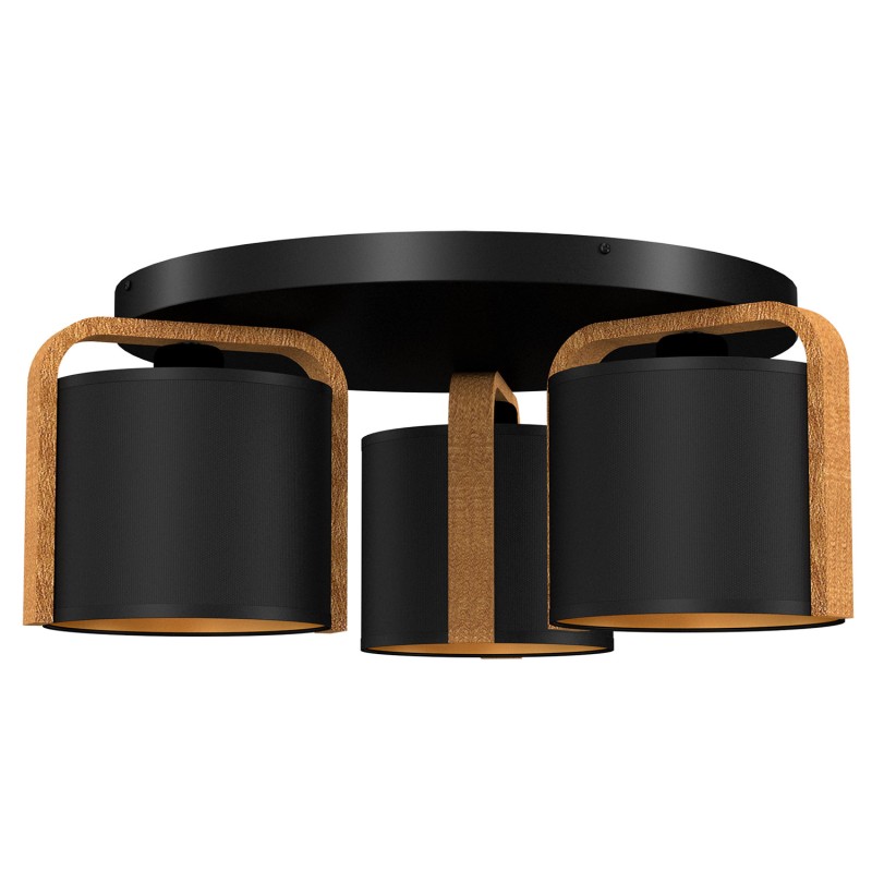 plafon plate 300  black/wood (black/gold cylindric shade 2932) 3 4127