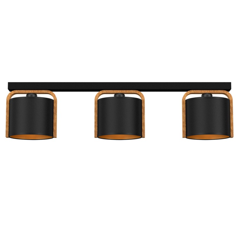 plafon line bar  black/wood (black/gold cylindric shade 2932) 3 4128