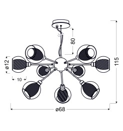 DIXI LAMPA WISZĄCA 9X40W E14 CHROM 39-65018