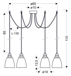 VOICE LAMPA WISZĄCA 6X40W E27 CHROMOWY 36-70845