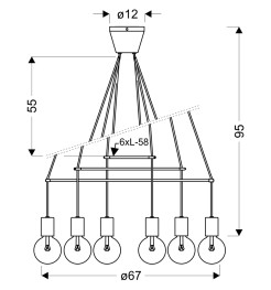 ALTO LAMPA WISZĄCA 6X40W E27 BIAŁY MATOWY 36-70920