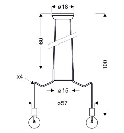 BASSO LAMPA WISZĄCA 4X40W E27 BIAŁY MATOWY 34-71002