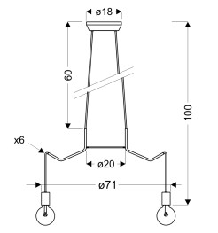 BASSO LAMPA WISZĄCA 6X40W E27 BIAŁY MATOWY 36-71026