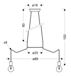 BASSO LAMPA WISZĄCA 8X40W E27 BIAŁY MATOWY 38-71040