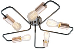 HERPE LAMPA SUFITOWA 5X60W E27 CZARNY 35-66930