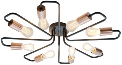 HERPE LAMPA SUFITOWA 8X60W E27 CZARNY 38-66947